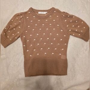 ASTR The Label Women's Tan Sweater with White Dots Size Medium